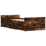 vidaXL Cadre de lit tête de lit et pied de lit chêne fumé 90x200 cm