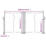 vidaXL Auvent latéral rétractable anthracite 120x1200 cm