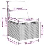 vidaXL Salon de jardin 9 Pièces avec coussins gris clair résine tressée