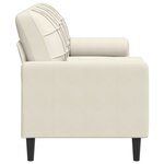 vidaXL Canapé 3 places avec oreillers décoratifs crème 180 cm velours