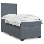 vidaXL Sommier à lattes de lit et matelas Gris foncé 90x200 cm Velours