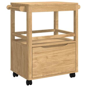vidaXL Chariot de cuisine FLORO Cire marron 72 5 x 45 x 80 cm