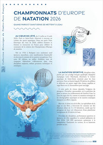Document philatélique - Championnats d'Europe de natation 2026