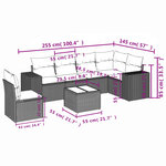 vidaXL Salon de jardin avec coussins 7 Pièces beige résine tressée