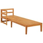 vidaXL Chaise longue avec 1 accoudoir Blanc crème Bois d'acacia solide