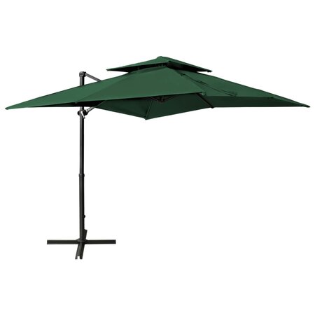 vidaXL Parasol déporté à double toit 250x250 cm Vert