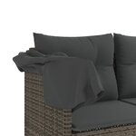 vidaXL Salon de jardin 5 Pièces avec coussins gris résine tressée