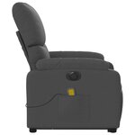 vidaXL Fauteuil inclinable de massage électrique Gris foncé Tissu