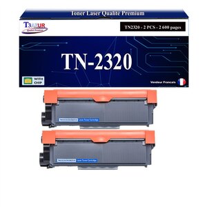 2 Toners compatibles avec Brother TN2320 pour Brother DCP-L2500D L2520DW L2540DN L2560DW - 2 600 pages - T3AZUR