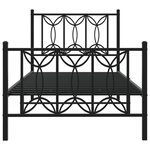 vidaXL Cadre de lit métal avec tête de lit/pied de lit noir 90x200 cm