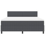 vidaXL Lit à ressorts avec matelas & lumière LED gris foncé en tissu en velours côtelé