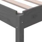 vidaXL Lit empilable Gris 75x190 cm Bois de pin massif