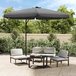 vidaXL Parasol d'extérieur avec mât en acier 300x250 cm Anthracite