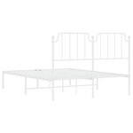 vidaXL Cadre de lit métal avec tête de lit blanc 140x190 cm