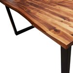 vidaXL Table à manger 140x80x75 cm bois d'acacia solide à bord vif
