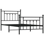 vidaXL Cadre de lit métal avec tête de lit/pied de lit noir 100x190 cm