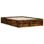vidaXL Cadre de lit à tiroirs chêne fumé 135x190 cm bois d'ingénierie