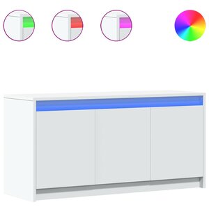 vidaXL Meuble TV avec LED blanc 100x34x50 cm bois d'ingénierie