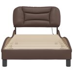 vidaXL Cadre de lit avec lumières LED marron 90x200 cm similicuir