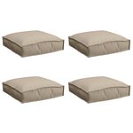 vidaXL Coussins de Palette pour siège 4 Pièces Taupe 40x40x8 cm Tissu Oxford