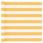 vidaXL Écran de balcon Blanc et jaune 90x500 cm Tissu Oxford