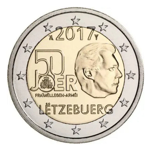 2 euros commémorative Luxembourg 2017 - Service militaire volontaire.
