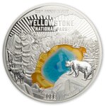 YELLOWSTONE 150th Anniversary Argent Monnaie 5 Dollars Barbados 2022