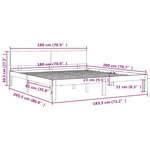 vidaXL Cadre de lit Blanc Bois massif 180x200 cm Super King