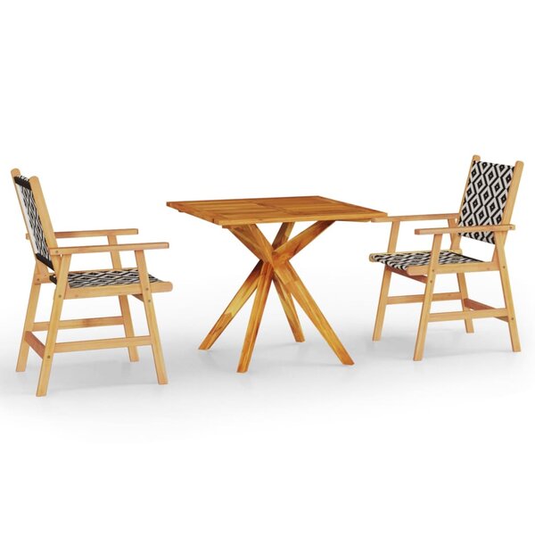 vidaXL Ensemble à manger de jardin 3 Pièces Bois d'acacia solide
