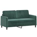 vidaXL Ensemble de canapés 2 Pièces vert foncé velours