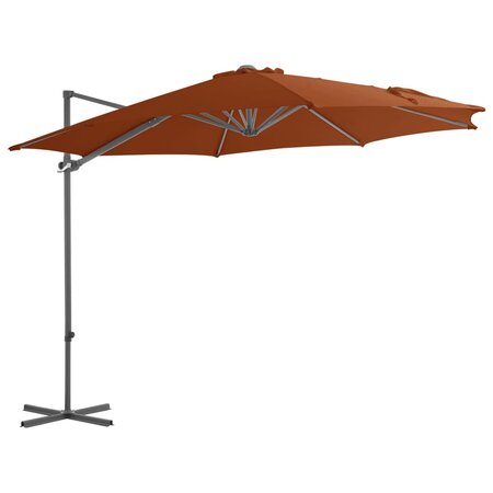 vidaXL Parasol déporté avec mât en acier Terre cuite 300 cm