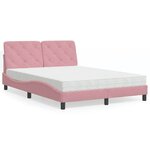 vidaXL Lit avec matelas rose 120x200 cm velours