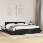 vidaXL Cadre de lit avec tête de lit noir 200x200 cm bois d'ingénierie