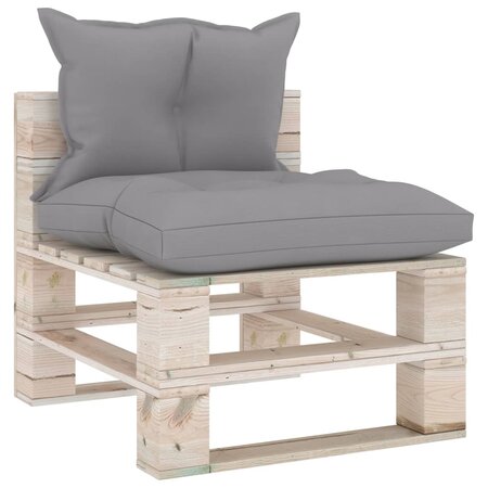 vidaXL Canapé de milieu palette de jardin avec coussins Bois de pin