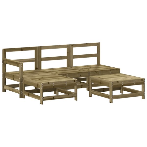 vidaXL Salon de jardin 5 Pièces bois de pin imprégné