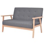vidaXL Jeu de canapé 2 Pièces Tissu Gris foncé