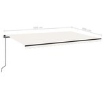 vidaXL Auvent manuel rétractable avec LED 500x300 cm Crème