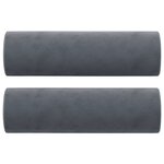 vidaXL Canapé 3 places avec oreillers gris foncé 180 cm velours