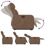 vidaXL Fauteuil inclinable de massage électrique Marron Tissu