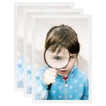 vidaXL Collage de cadres photo 3 Pièces de table Blanc 10x15 cm MDF