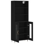vidaXL Buffet haut Noir 69 5x34x180 cm Bois d'ingénierie