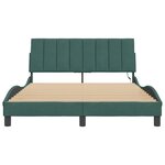 vidaXL Cadre de lit avec lumières LED vert foncé 140x190 cm velours
