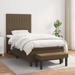 vidaXL Sommier à lattes de lit avec matelas Marron foncé 90x200 cm