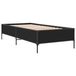 vidaXL Cadre de lit noir 100x200 cm bois d'ingénierie et métal
