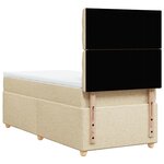 vidaXL Sommier à lattes de lit et matelas Crème 90x190 cm Tissu