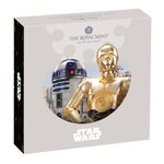 Pièce de monnaie 2 Pounds Royaume-Uni 2023 1 once argent BE – Star Wars (R2-D2 et C3PO)