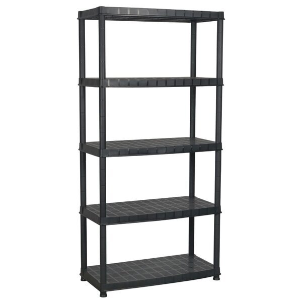 vidaXL Étagère de rangement à 5 niveaux Noir 91 5x45 7x185cm Plastique