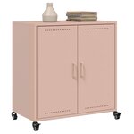 vidaXL Buffet rose 68 5x39x72 cm acier laminé à froid