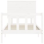 vidaXL Cadre de lit et tête de lit blanc 100x200 cm bois massif
