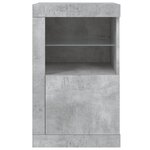 vidaXL Armoire latérale avec lumières LED gris béton bois d'ingénierie